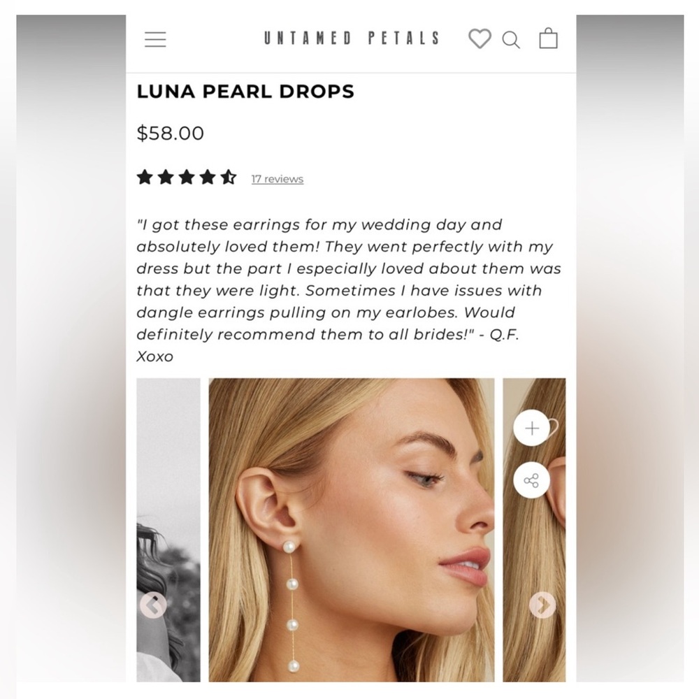 Untamed Petals: Luna Pearl Drop earrings